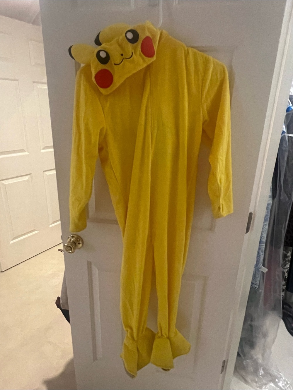 Pikachu Yellow Kids One-Piece Hooded Costume